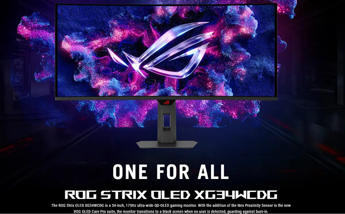 ASUS ROG Strix OLED XG34WCDG 34-inch 175Hz QD-OLED Gaming Monitor Price in Bangladesh